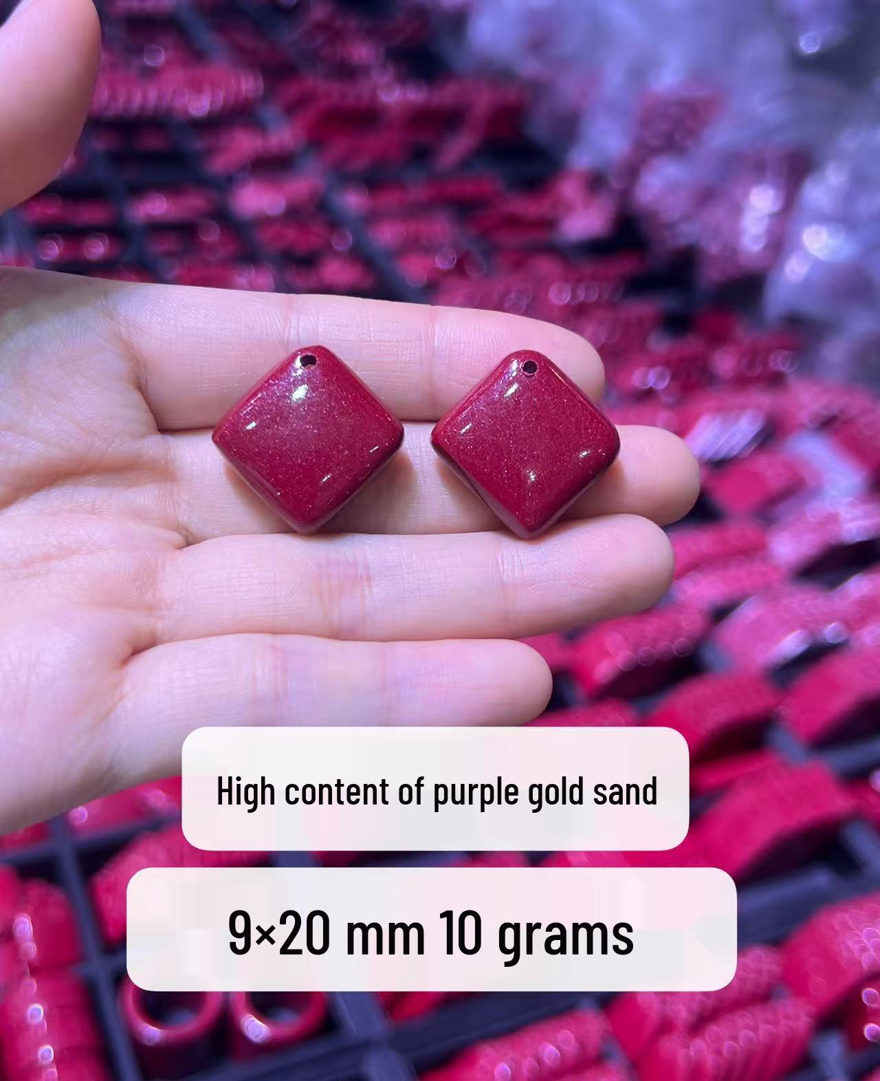 

Natural Cinnabar No Worries Purple Gold Sand Pendant for DIY Handmade Men s and Women s Accessories
