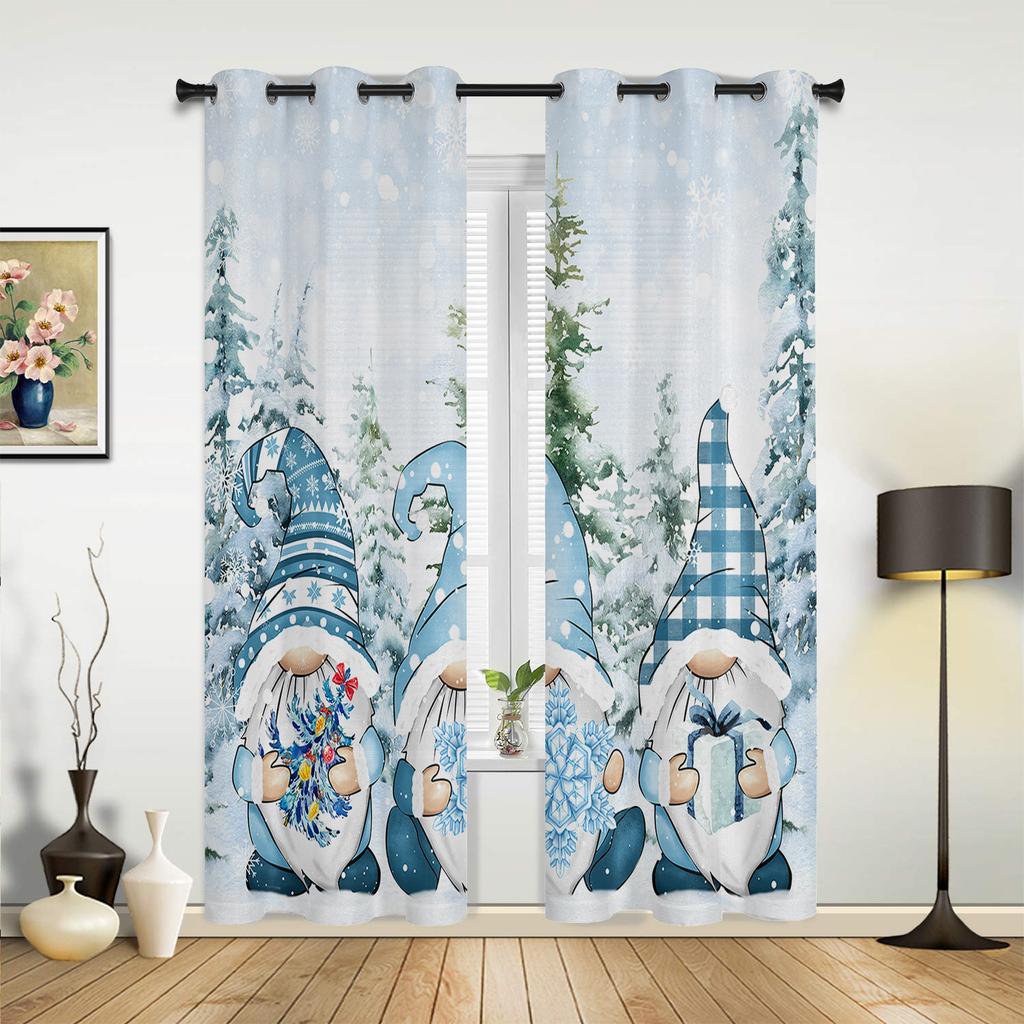 Christmas Window Curtains Decor For Home Bedroom Kitchen Living Room Christmas Ornament Xmas Gifts Navidad Natal New Year