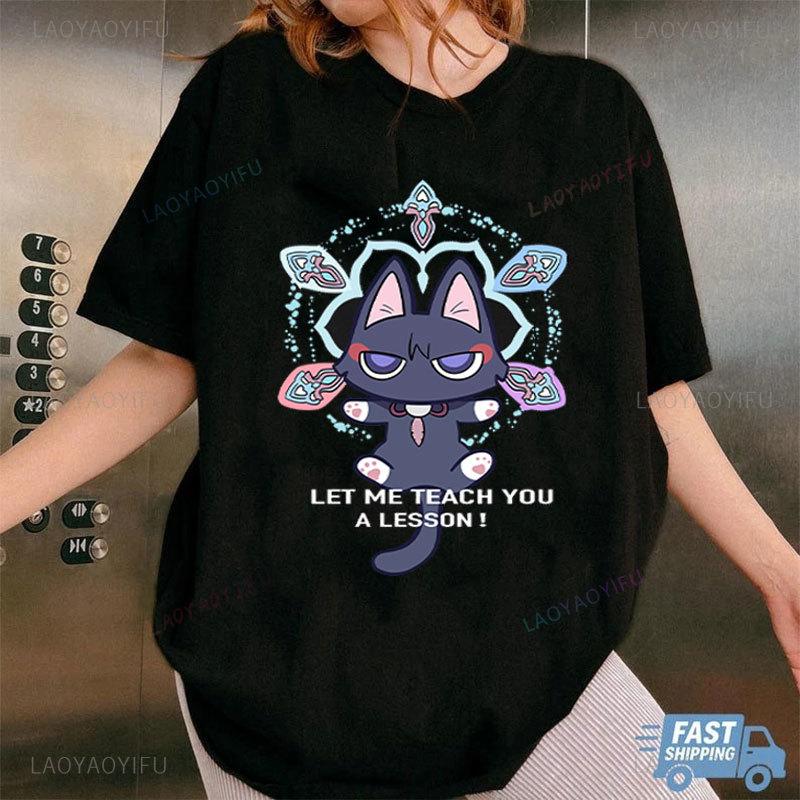 Popular Game Genshin Impact Diona Xiao Kaedehara Kazuha Hu Tao Anime Shirt Harajuku Gamer Y2k Clothes 100Cotton Printed Tee S