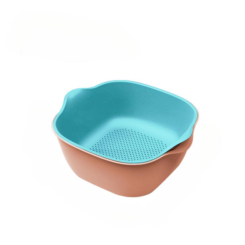 Household Double-Layer Storage Basket, Fruit Basin, Vegetable Washing And Drainage Basket, Kitchen Vegetable Washing Basin