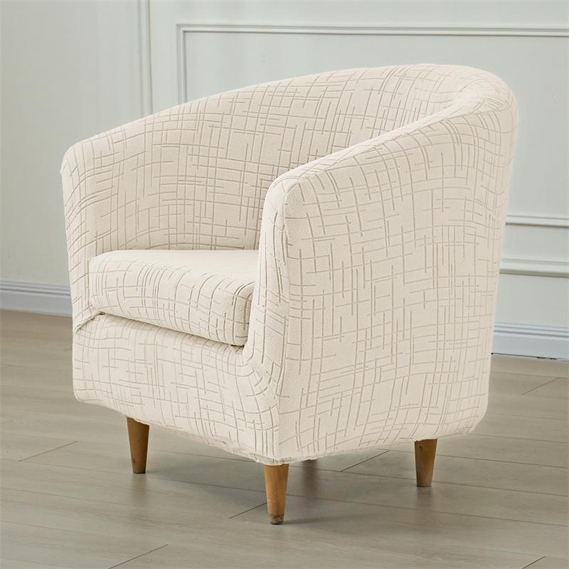 1 Set Jacquard Club Tub Sesselbezug mit Kissenbezug Schmutzabweisender Sessel Überwurf Dehnbarer Einzelsofa Bezug für Wohnzimmer
