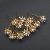 12pcs Delicate Fashion Bridal Headpiece U-Shaped Pin Pearl Flower Hairpin Women Hair Fork Coiled Hair Accessory Hairpin