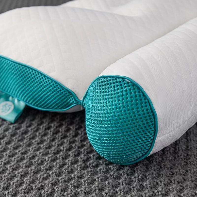 Oreiller cervical haut de gamme, oreiller ménager en coton tricoté, oreiller cervical pour la colonne vertébrale, dortoir étudiant simple respirant