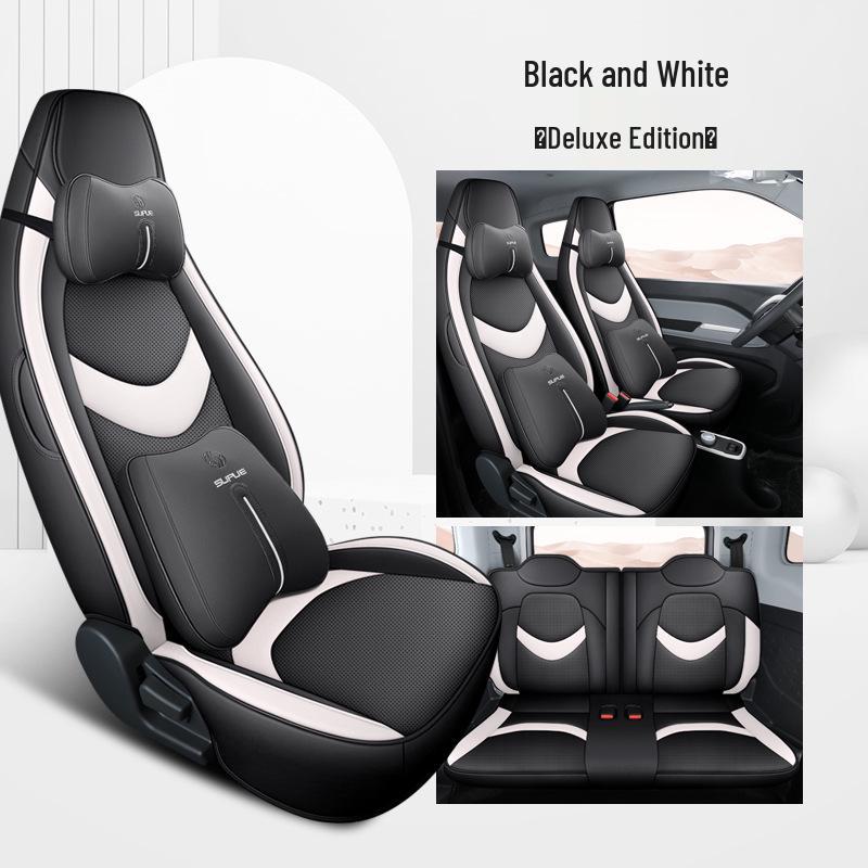 DJGY Chery QQ Ice Cream Car Seat Covers: Sporty Leather, Four-Season Cushion Set