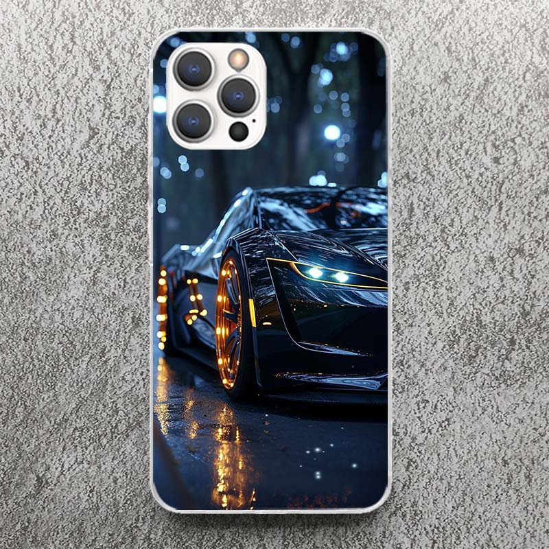 Cool Male Men Sports Cars Print Soft Case for iPhone 17 Air 16 16E 15 14 Plus 13 Mini 12 11 Pro Max Phone Shell SE 7 8 Pattern C