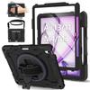 Case For iPad Air 13 11 4G 5G Heavy Duty Rotating Shockproof Stand Hand Shoulder Strap Black