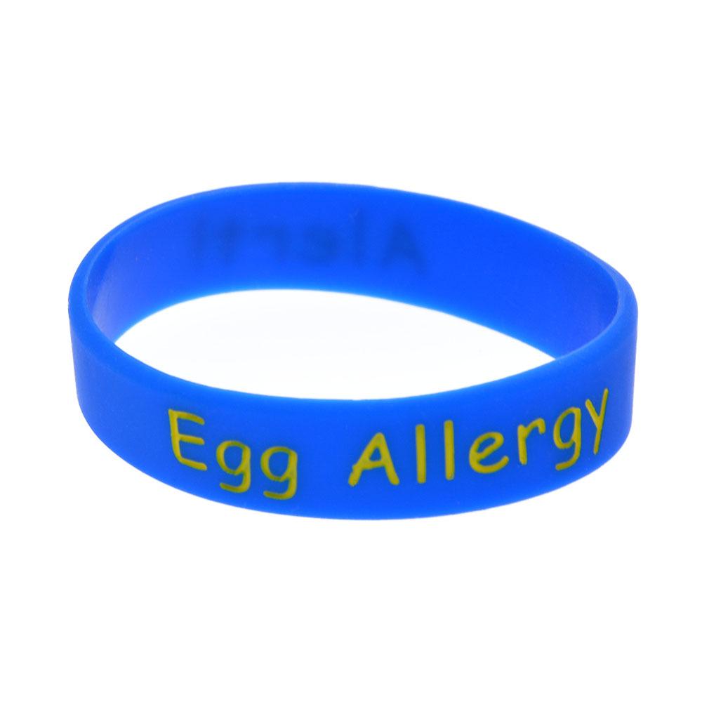

Silicone Medical Alert Wristband for Egg Allergy - Available in Men s, Women s & Children s Sizes синий