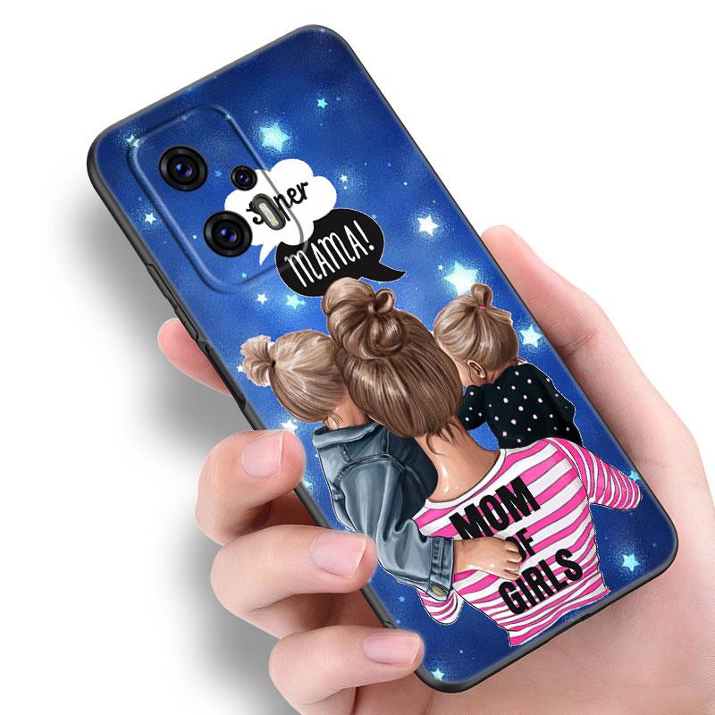 Baby Mom Girl Phone Case For Xiaomi POCO F2 F3 M2 M3 M4 X3 X4 Pro NFC F4 GT 5G F1 X2 C3 C31 C40 M5S Soft TPU Black Cover