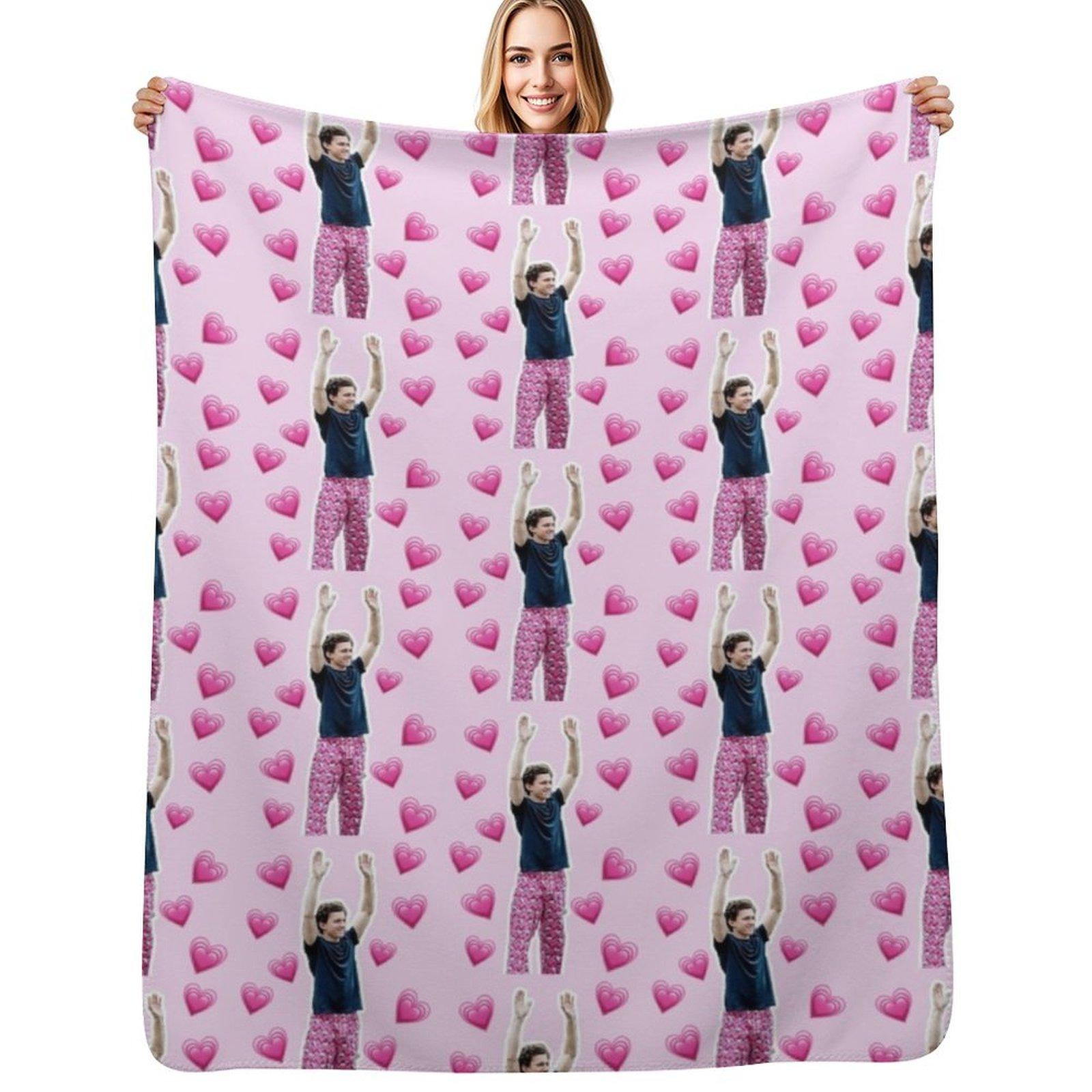 Creative Homewares Unisex Pink Tom Holland Print Throw Blanket Plush Fuzzy Cozy Blanket For Couch Sofa