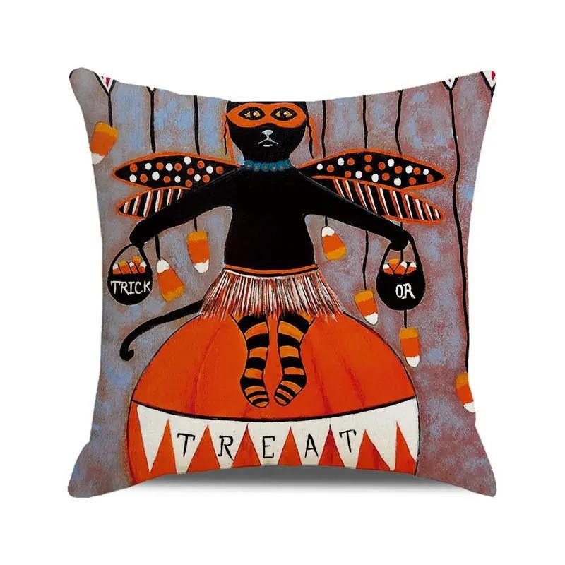 Halloween Holiday Party Decorations Pumpkin Cat Ghost Face Pillowcase Suitable for Home Living Room Sofa Room Decoration