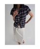 Check Slim Fit Short Sleeve Shirt Navy