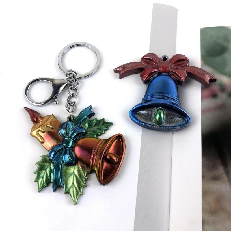 Christmas Combination Bells Keychain Mould Crystal Epoxy Silicone Pendant Mould