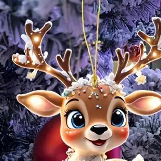 Ornamente Ren de Crăciun 2D Plate Acrilice Pandantiv Oglindă Auto Festiv Sărbători Acasă Decorațiuni Pom