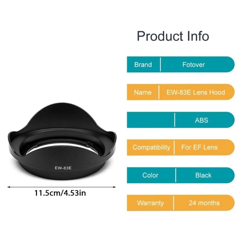 Camera Lens Hood EW-83E Plastic Camera Mount Lens Hood for EF 16-35mm F/2.8 L 17-40mm EF-S 10-22mm Camera Lens Hood