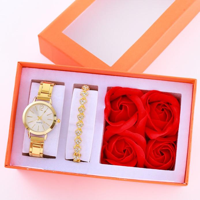 5Pcsset Gift Set Fashion Ladies Watch Women'S Watch Bracelet Watch Quartz Watch