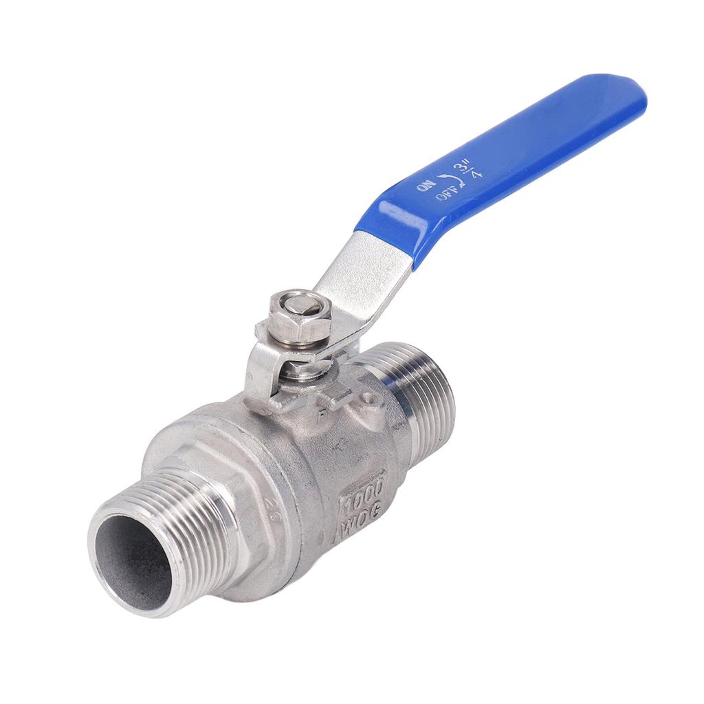 Ball Valve 304 Stainless Steel NPT 3 4in 2 Male Thread Manual Drive Cut Through Plumbing Fittings