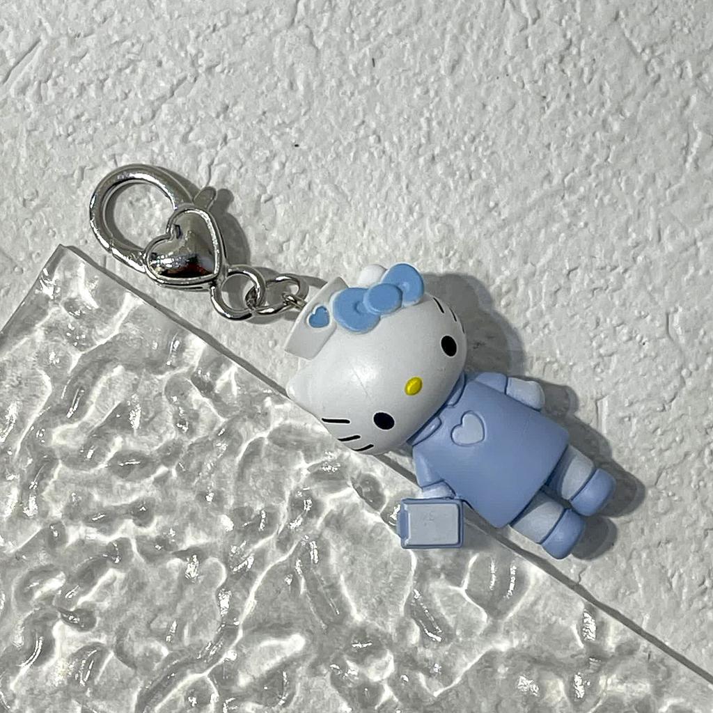 Hello Kitty Keychain Cartoon Doll Mobile Phone Rope Backpack Stuffed Pendant Lovely Decor Anime Figure Makeup Bag Pendants