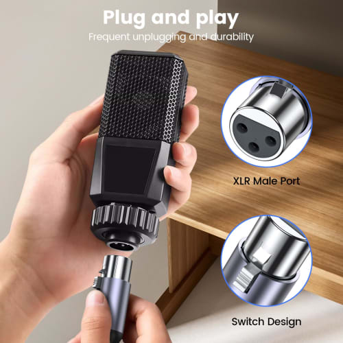 MOSWAG 3.5mm Male To XLR Female Cable, Balanced Nylon Braided Stereo Adapter Cable, Durable and Compatible with Microphones, Speakers, Consoles, Ampli