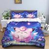 New Pokémon Jigglypuff print three-piece bedding set, including 1 duvet cover and 2 pillowcases, suitable for adults and childre