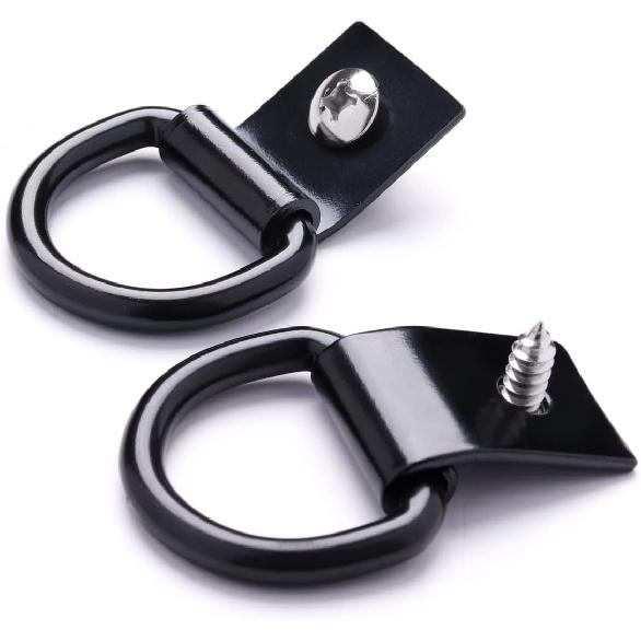 6 Pcs D-Ring Tie Down Anchors 1/4" Heavy Duty Steel Tie Down Hooks For Truck, Trailer, Camper, Warehouse, Garage, Boat, Cargo Control Surface Mount,