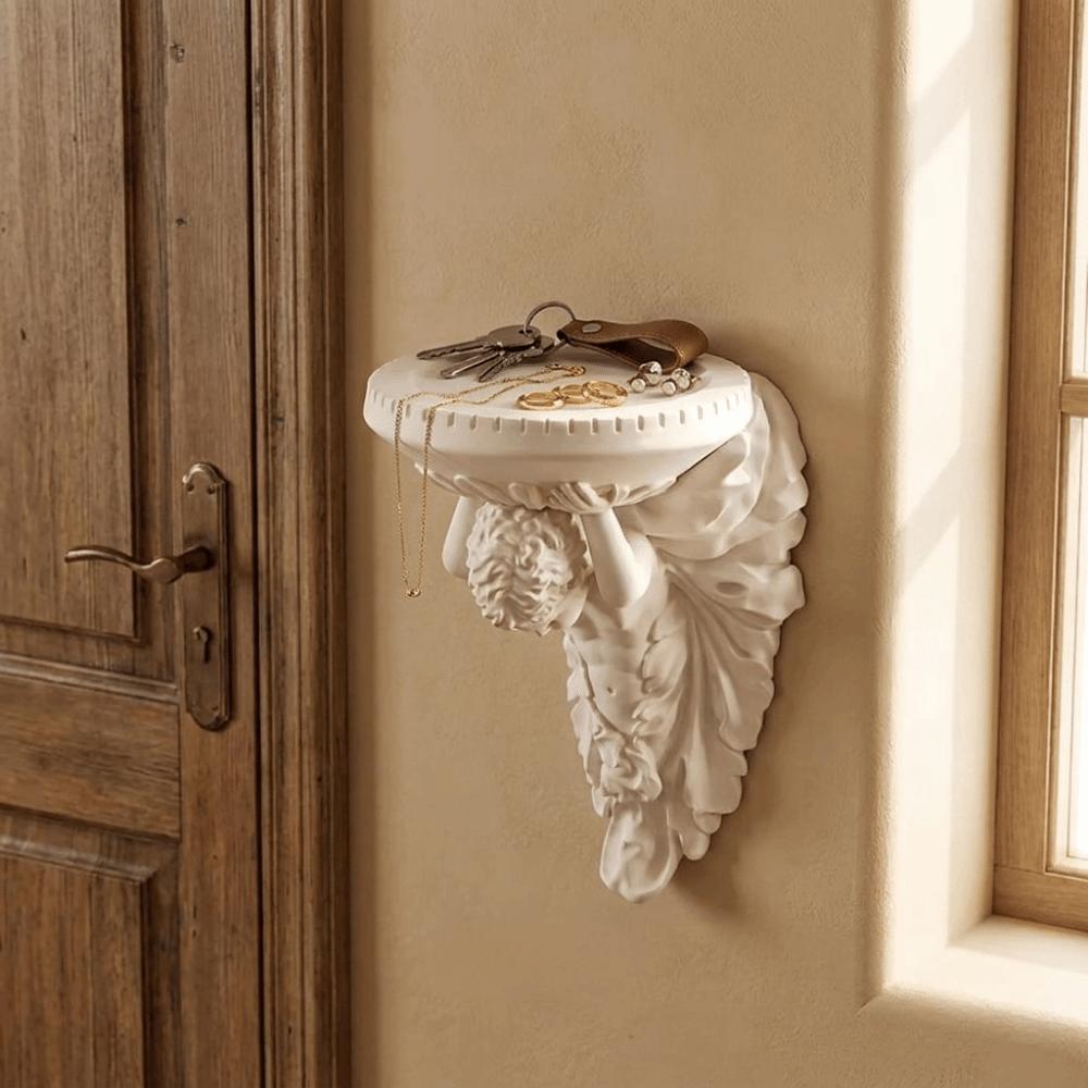 3D Printed Angel Floating Shelf European Style Decorative Wall Bracket Wall Storage Rack  Entryway