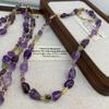 Summer New Dopamine Amethyst Prehnite Necklace Vintage Light Luxury Niche Choker for Women