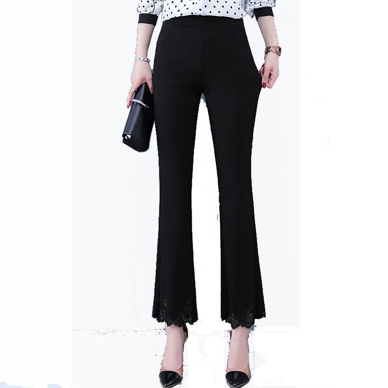 New 2026 Split Flared Pants with Drape Effect, High-waisted Plus-size Cropped Casual Pants
