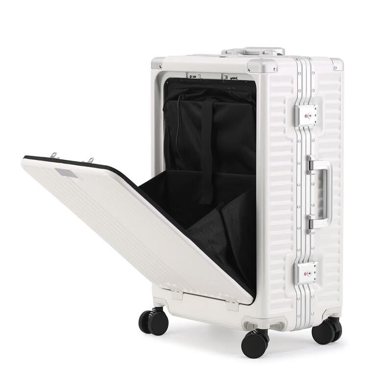 Tymon 24-inch Front-Opening Aluminum Luggage with USB Charging