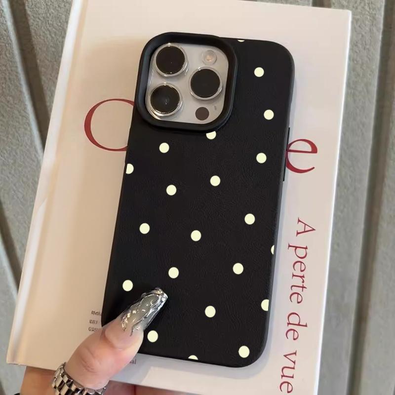 Full Screen White Polka Dots Phone Case for Samsung Galaxy A56 A36 A16 A06 A55 A35 A15 A54 S25 FE S24 S23 S22 Ultra Plus5G Cover