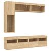 7 Piece TV Wall Unit with LED Lights Sonoma Oak Finish