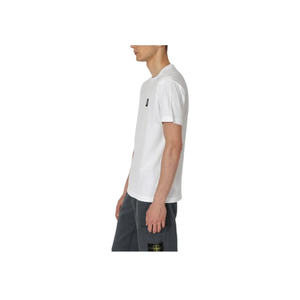 Stone Island Garment Dyed Logo T-Shirt White Men Tops 791524113-A0001