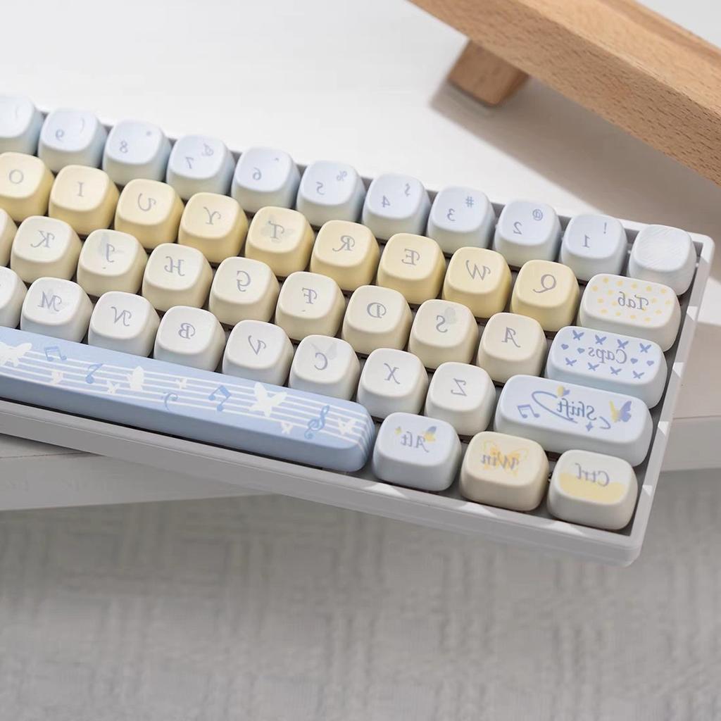 Butterfly Orchestra Milk Cube Keycaps - Cute Kawaii Keycap Set for 87/81/75/68Key Layout Mechanical Keyboards, Perfect Sweet Style Gift for Girls