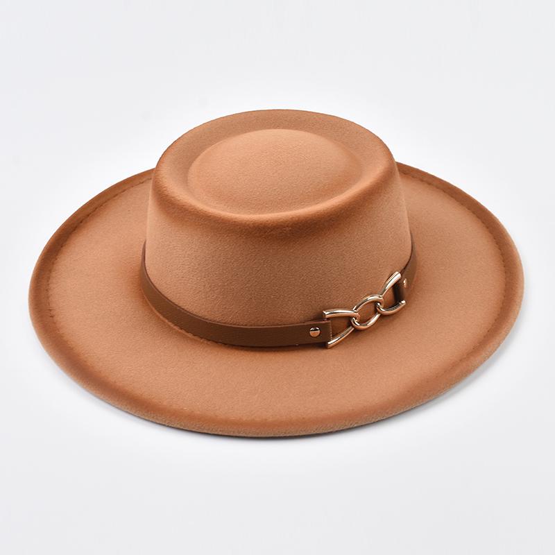 

British Style Felt Fedoras Hats for Women Concave Top Wide Brim Jazz Hat Bowler Wedding Dress Hat Chapeau Femme One Size верблюд