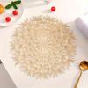 1Pc Plastic Placemat Solid Color Round Mat Lace Round Dandelion Pattern Hollow Anti-scalding Placemat WesternFood Decoration Pad