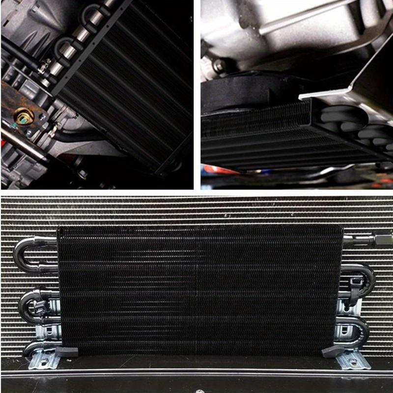 5/16 Transmission Oil Cooler, 6 Pass Tube and Fin Cooler Kit Universal Aluminium Black