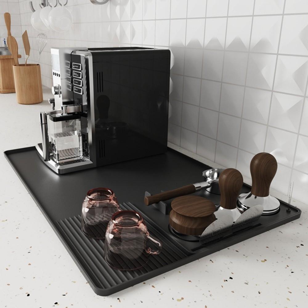 Silikon Kaffeemaschinenmatte Anti-Rutsch 24"x16" Abtropfmatte Hitzebeständig Trocknet Schnell Geschirrabtropfmatte Küchentheke