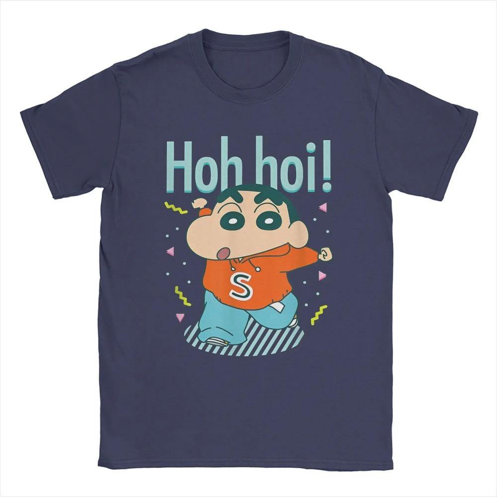 

Men s T-Shirts Crayon Shin-chan Hohhoi Casual Cotton Tees Short Sleeve Funny Cute Celebration T Shirts O Neck Clothing Classic XXXXXL темно-синий