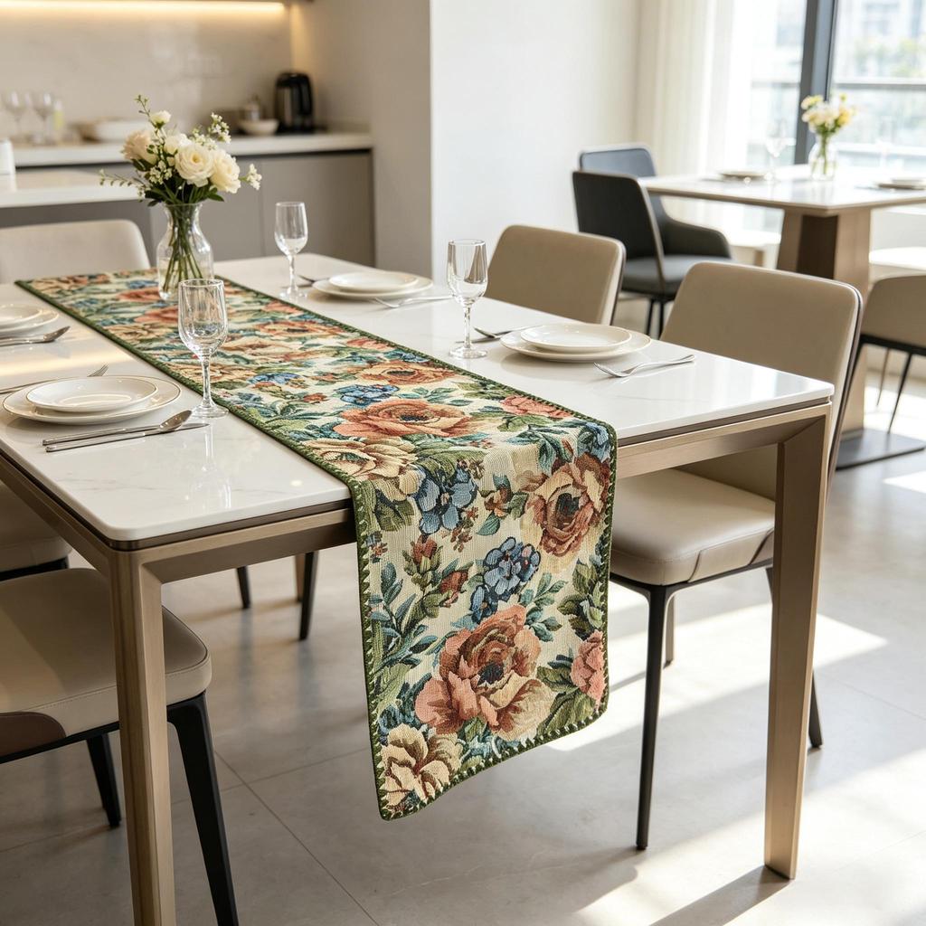 Dining Table, TV Cabinet & Center Table Washable Modern Cotton Linen Nordic Design Table Runner