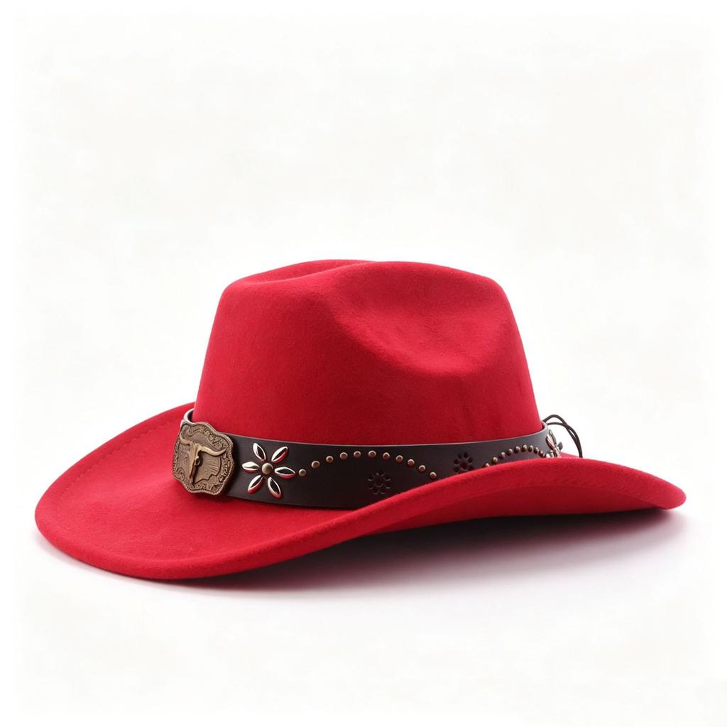 Cowboy Hat Men's and Women's Niche Exquisite Multi-element Hat New Western Cowboy Hat Fashion Wear Clothing Accessories