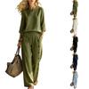 Women's Casual Two-Piece Set with Button Color Loose Fit for Everyday Wear