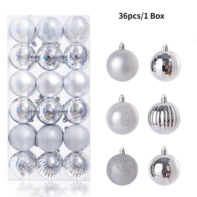 24/36Pcs Christmas Balls 4CM Ball Christmas Tree Pendant Ornaments for Home Party Decor 2025 New Year Navidad Gifts Accessories