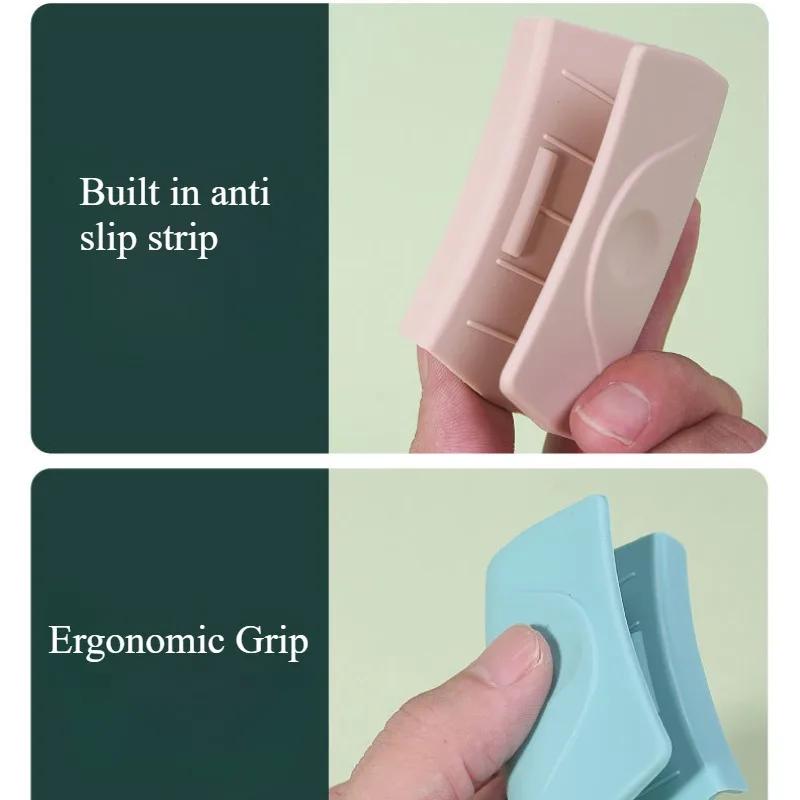 Pot Handle Silicone Grip PadSilicone Grey and Off-White Environmentally Friendly MaterialHeat Insulation and Non-Slip