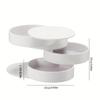 Drehbare mehrschichtige Desktop-Aufbewahrungsbox für Haaraccessoires, Schmuck, Kosmetik mit staubdichtem Deckel