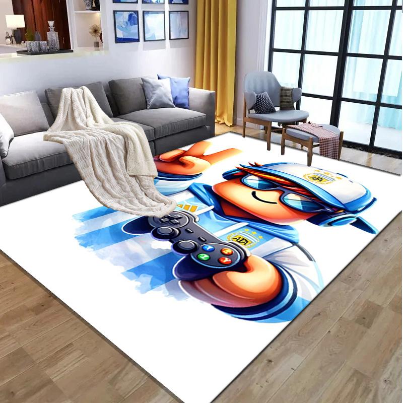 Cosmic Bot Crew Pattern Rug, Indoor/Outdoor Mat, for Picnic, Gameroom, Bedroom, Office, Living Room, Home Decor Carpet, Birthday Gift