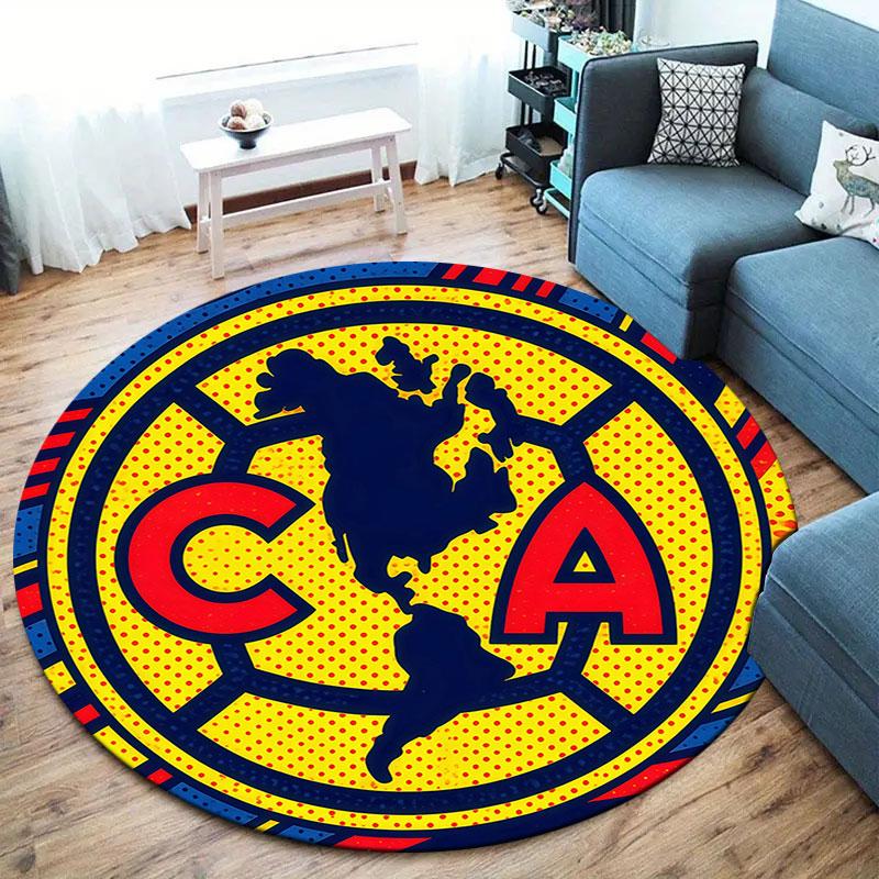 Club America Round Area Rug,Carpet Rug for Living Room Bedroom Sofa Playroom Decor,Non-slip Floor Mat