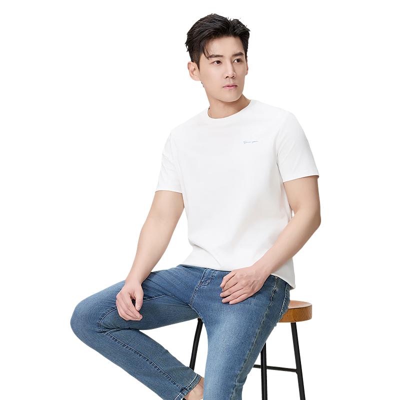 Hongdou Men's 100% Cotton 3-Proof Short Sleeve T-Shirt
