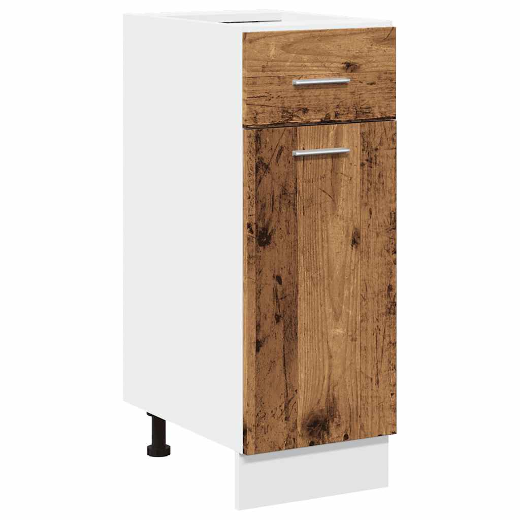 Set of 11 Kitchen Cabinets, Old Wood