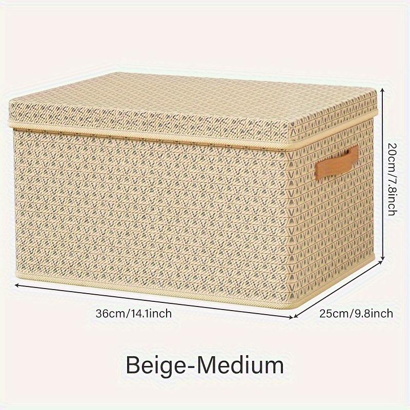 

Foldable Canvas Storage Box,Classic Rectangular Organizer for Clothes Toys,Multi-Purpose Bin for Home Closet Travel, Collapsible
