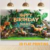 Personalisierte Jurassic Dino Geburtstag Hintergrund, Anpassbares "Happy Birthday" Hintergrundbanner für Kinderparty & Fotoshooting