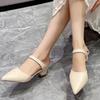 Fashion Sandals Women's Summer Slippers New Pointy Chunky Heel Sandals Large Size Women's Fashion Woman Muller Shoes